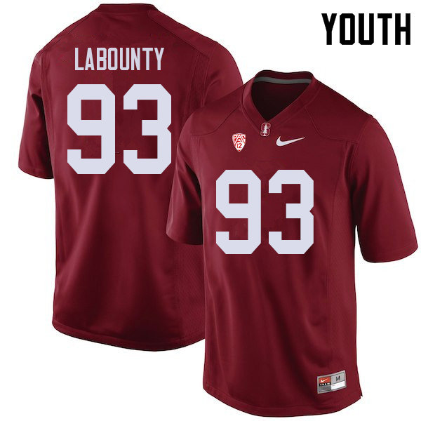 Youth #93 Trey LaBounty Stanford Cardinal College Football Jerseys Sale-Cardinal